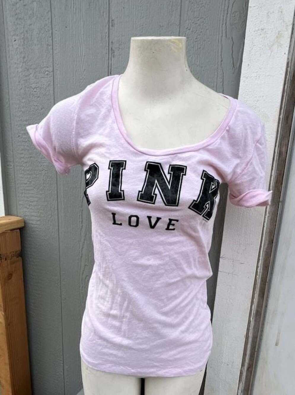 Pink Victoria's Secret Graphic T-Shirt Size S Pink Love